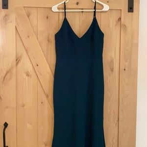 Emerald green gorgeous dress.